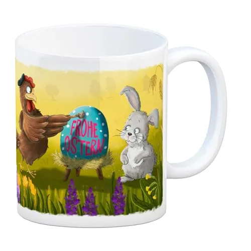trendaffe Kaffeebecher mit Spruch: Frohe Ostern