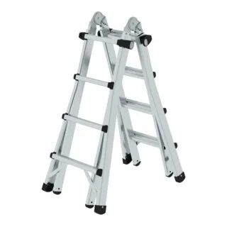 MUNK Teleskopleiter 32015 - 4,2m Aluminiumleiter - Leitern: Belastbar bis 150 kg, vielseitig als Anlege-, Steh- und Treppenleiter einsetzbar, mit rutschsicheren Füßen für sicheren Stand.