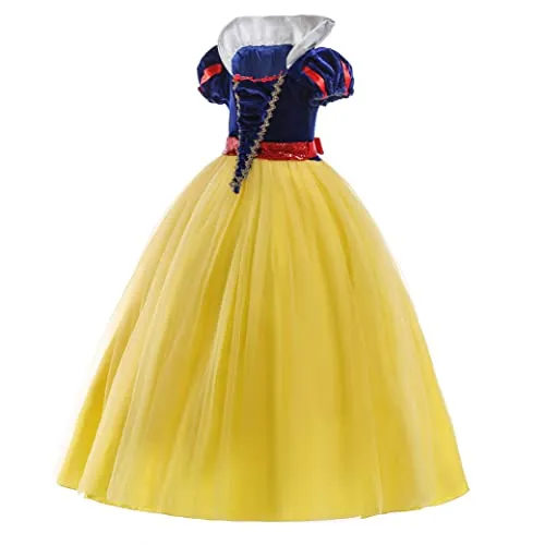 ELSA & ANNA Prinzessin Kleid Mädchen – Eiskönigin – Prinzessinnenkostüm – Mädchen Kleid für Partys, Geburtstage, Fasching, Karneval und Halloween – Prinzessin Kostüm Mädchen – 8-9 Jahre (SNWYEL04)