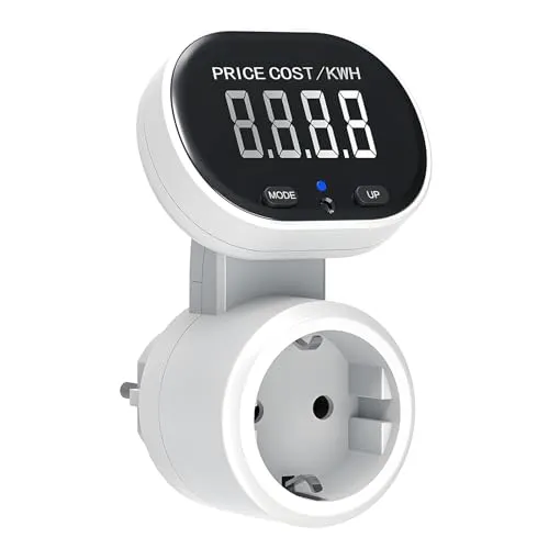 Wothfav Stromzähler für Steckdose, Strommessgerät Steckdose mit 4 modi, Stromverbrauchsmesser Steckdose, LCD KWH Watt Energiekostenmessgerät, Stromzähler für Balkonkraftwerk, 16A/3680W