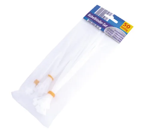 Kabelbinder, 50tlg. Set Kabelstrab Bindeband Kabelklemme Bündelband Zip-Tie