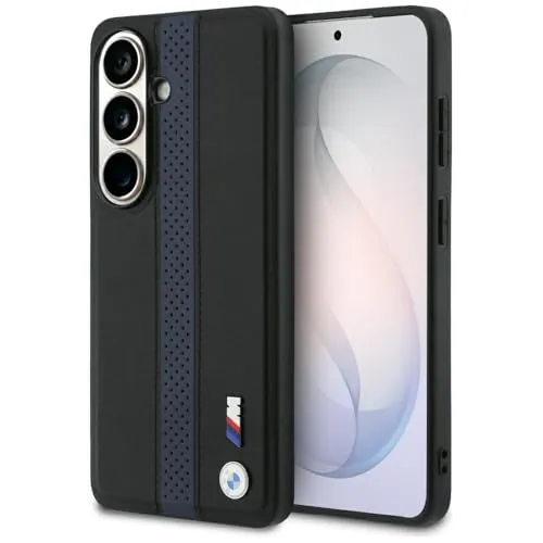 Handyhülle für Galaxy S26 - BMW Case Cover in Schwarz - Robuste Schutzhülle aus ökologischem Leder für das Samsung Galaxy S26. Schocksicher und ideal für den täglichen Einsatz. Mit magnetischem kabellosen Ladestandard.