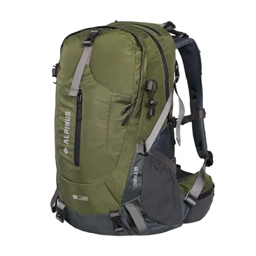 Alpinus Tarfala 35 Rucksack, grün - Robuster Rucksack für Herren, ideal für Wanderungen und Outdoor-Aktivitäten, mit einem Fassungsvermögen von 35 Litern für optimale Stauraumorganisation.