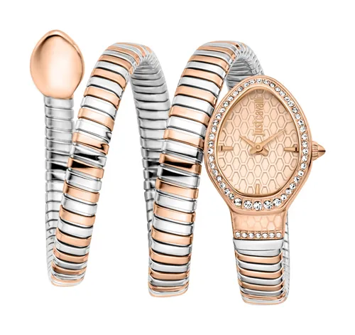 Just Cavalli Time Carezza JC1L372M0065 Damenuhr - Elegante Damenuhr mit hochwertigem Edelstahlarmband und funkelnden Kristallsteinen, ideal für festliche Anlässe und den täglichen Glamour.