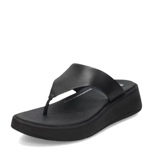 FitFlop Damen flip-Flops Schwarz, Größe 39 EU - Wanderschuhe aus glattem Leder, ideal für Komfort und Stil auf langen Spaziergängen
