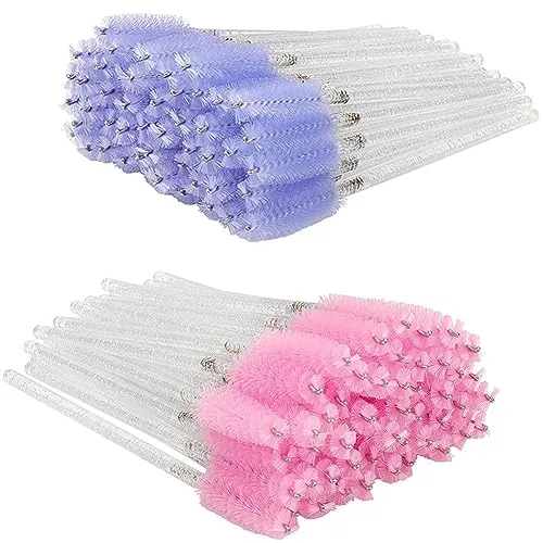 Stück Einweg Wimpernbürsten, Wimpernverlängerung bürste Augenbrauen Applikator, Make-up Tool Kosmetikpinsel Kit, Mascara bürstchen für Beauty-Salon, Hausgebrauch Eyelash Brush,Rosa+Hellviolett 200