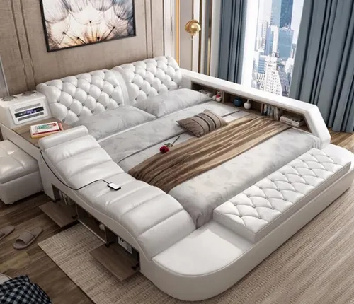 Luxus Doppel Multifunktion Bett mit Massagefunktion 180x200