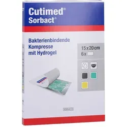 Cutimed Sorbact Gel Kompressen 15x20 cm - 6 Stück - Kälte- & Wärmekompressen zur Behandlung von Schmerzen & Fieber, ideal zur Schmerzlinderung und Wundversorgung durch innovative Gel-Technologie.