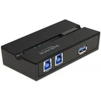 DELOCK 11495 - USB 3.0 Switch 2 Port - USB-Hub zur gemeinsamen Nutzung eines USB 3.0 Peripheriegeräts mit zwei Computern, speichert die letzte Auswahl und ist einfach zu montieren dank eingebautem Magnet oder Wandhalterung.