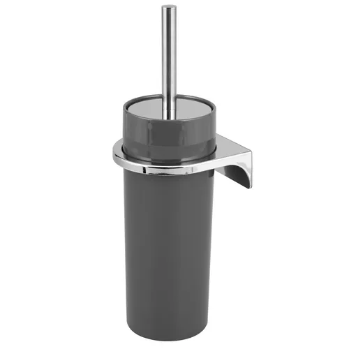 bremermann WC-Garnitur Savona, Grau - Klobürsten mit Wandhalterung, platzsparend und rückenschonend, ideal für stilvolles Badezimmerdesign.
