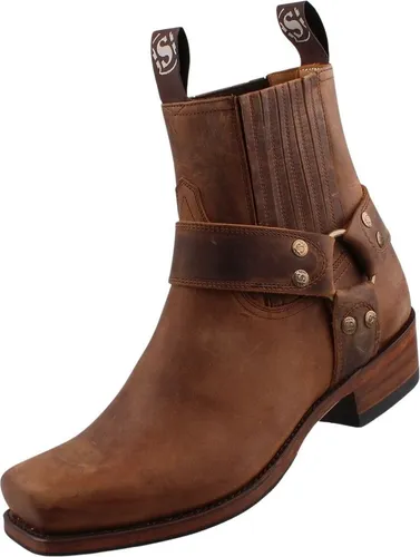 Sendra Herren Biker Stiefelette 8286 Braun - Wanderschuhe mit hochwertigem Leder, kerniger Optik und bequemem Einstieg dank Gummizügen. Ideal für Biker und Outdoor-Enthusiasten.