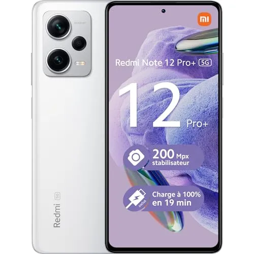Xiaomi Redmi Note 12 Pro+ 5G - Polar White - Simlockfreies Handy mit 200 MP Triple-Kamera, 6.67” HD+ Display und 5000mAh Akku für langanhaltende Nutzung und 120W Fast Charging.