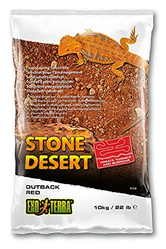 Exo Terra Outback Red Stone Desert, natuerlicher Wuestenboden, Wuesten Substrat, zur Formung von Felsenformationen, Tunneln und Hoehlen geeignet, 10kg