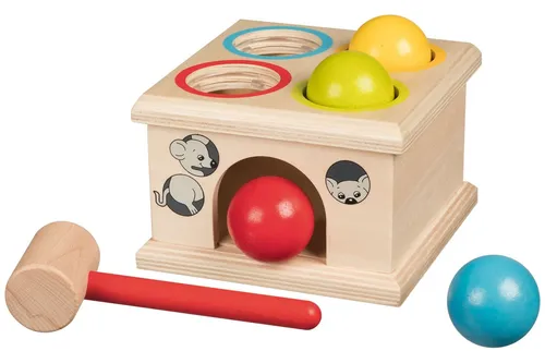 GOKI Klopfspiel Fang die Maus - Klopf- & Hämmerspielzeug, fördert Geschicklichkeit und Hand-Augen-Koordination für kleine Entdecker