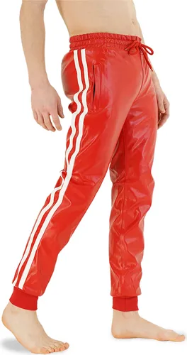 BOCKLE Lederhose Bockle® Boyjog RED Faux Pants - Hosen aus hochwertigem Kunstleder, glänzendes Design und ideal für modische Akzente. Ein echter Hingucker für jeden Anlass.
