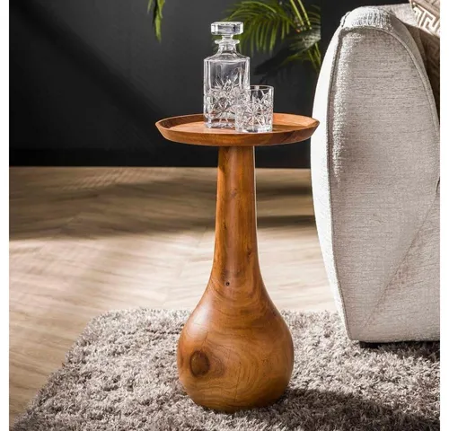 RINGO-Living Beistelltisch RINGO-Living Beistelltisch Maija in Natur-dunkel aus Akazienholz 590mm