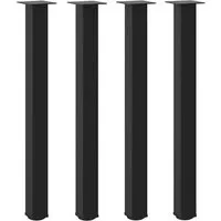 vidaXL Couchtischbeine 4 Stk. Schwarz - Möbelfüße aus pulverbeschichtetem Stahl, mit verstellbaren Nivellierfüßen für Stabilität auf unebenen Böden. Ideal für individuelle Couchtischgestaltung.
