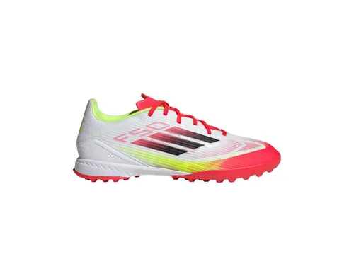 adidas Performance F50 League TF Herren Fußballschuh - Hochwertiger Fußballschuh in Weiß/Rot/Gelb für Kunstrasen und Hart-Aschenplätze. Größe 47 1/3, ideal für ambitionierte Spieler, die Wert auf Komfort und Performance legen.