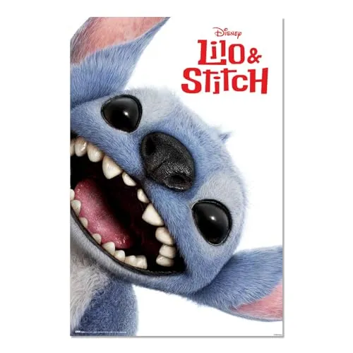 Grupo Erik Poster Kunstdruck Disney Stitch Live Action Cara Poster Deko Wohnzimmer oder Deko Schlafzimmer - Deko Zimmer - Größe 61 x 91,5 - Offizieller Disney Lilo und Stitch Fanartikel