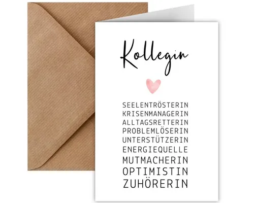 Things of Happiness Grußkarte Karte Kollegin Abschied, Abschiedskarte Arbeit, Büro