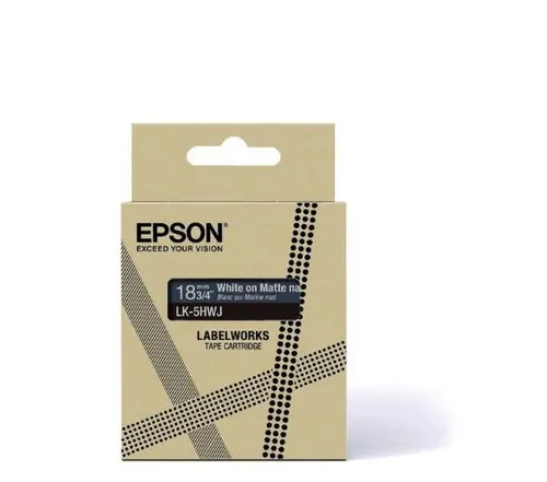 LabelWorks LK-5HWJ - Mattes dunkelblau-weißes Schriftband, 1,8 cm für klare und professionelle Beschriftungen
