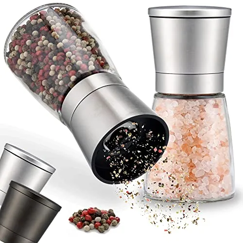 Zolmer® Salz und Pfeffermühle Set 2 Stück – Gewürzmühle Edelstahl, Einstellbares Keramikmahlwerk, 2-teilig, Spülmaschinengeeignet