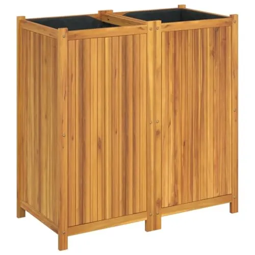 vidaXL Pflanzkübel aus Akazienholz - Hochwertiger Blumenkübel aus massivem Akazienholz, ideal für Garten, Balkon oder Terrasse. Praktisches Design mit Drainage für gesunde Pflanzen und eine ansprechende Dekoration.