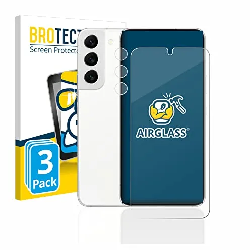 BROTECT 3 Stück Schutzglas für Samsung Galaxy S22 5G (Display+Kamera) Schutzfolie Panzer Folie Glas Displayschutz Made in Germany [ 9H, A