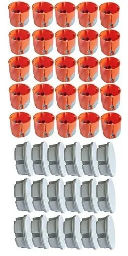 Hohlwanddose WINDDICHT mit DICHTEL Steckdosen-Abdichtungen in orange von DICHTEL