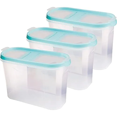 Bestgoodies Vorratsdosen mit Deckel (3er Pack - Türkis) 1,4 Liter, Luftdicht Schüttdose BPA frei lebensmittelecht, Vorratsbehälter Set - Müslispender