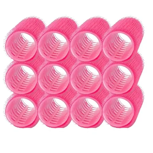PONIK’S PROFESSIONAL Haarrollen 25mm Set 12 Stück – Lockenwickler Mittelgroß Für Voluminöse Locken Ohne Hitze – Haarwickler Groß Für Heatless Curls Und Blowout Effekt, Rosa