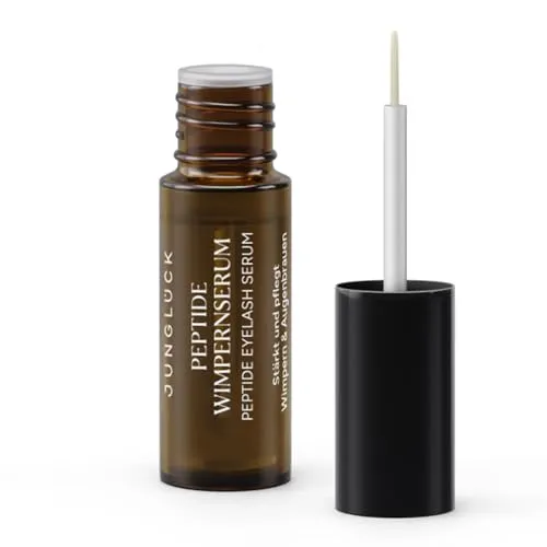 JUNGLÜCK Peptide Wimpernserum - Vegan & Hormonfrei - Wimpernpflege mit 5-fach Peptid-Komplex für lange, dichte Wimpern und gepflegte Augenbrauen. Ideal für empfindliche Haut, klinisch getestet und 100% vegan.