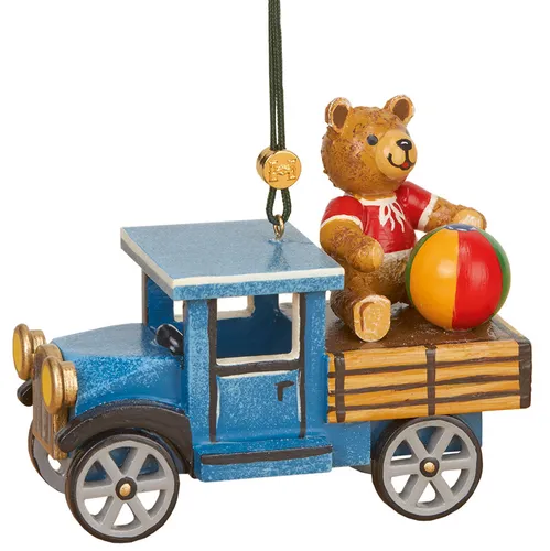 Hubrig Volkskunst Christbaumschmuck LKW mit Teddy