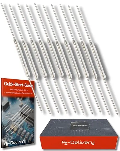 AZ Delivery 10 stücke N/O Reed schalter Magnetische Schalter 2 * 14mm Schließer Magnetische Induktion schalter Für Arduino