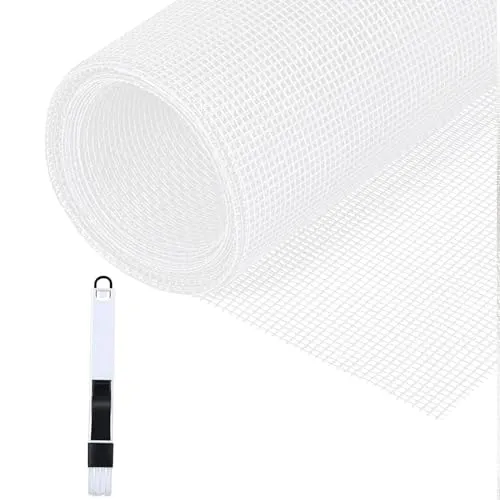 Fillis Insektenschutz Fliegengitter, 150x300cm Ersatzgitter Meterware aus Fiberglas Mückenschutz Gewebe Moskitonetz mit Reinigungsbürste DIY Zuschneidbar für Fenster Tür, Weiß