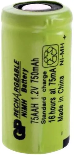 GP GPIND75AAHB Spezial-Akku 2/3 AA Flat-Top NiMH 1.2V 750 mAh