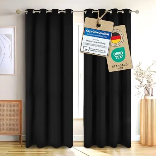 Blumtal Verdunklungsvorhänge 2er Set in schwarz von Blumtal