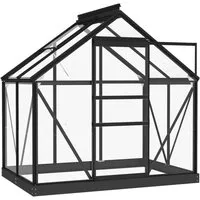 furnicato Glas Gewächshaus Anthrazit 155x103x191 cm
