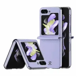 Dux Ducis Bril kompatibel mit Samsung Galaxy Z Flip5 5G Flip Ledertasche Wallet Back Cover Lila