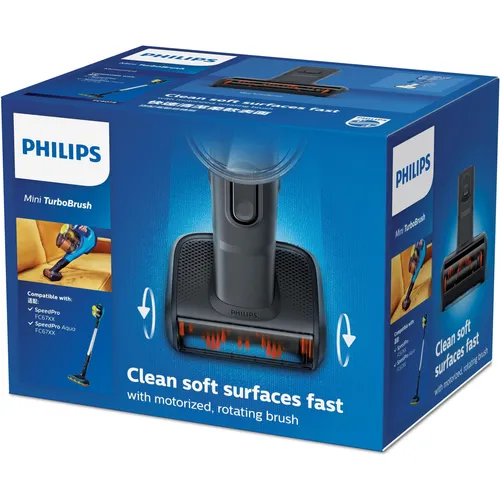Philips Home SpeedPro FC8079/01 Mini-Turbodüse - Staubsaugerbürsten für effektives Entfernen von Tierhaaren, kompakt und leistungsstark mit rotierender Rundbürste, kompatibel mit SpeedPro (Aqua) und Series 5000 (Aqua).