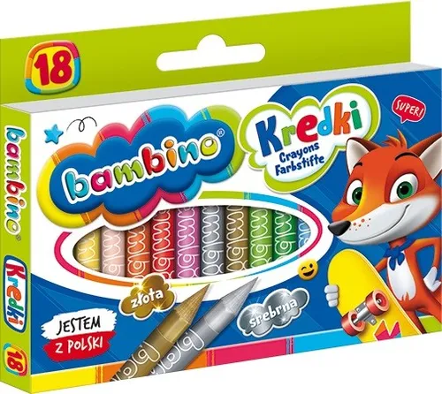 Kredki 18 kolorów Bambino w pudełku MAJEWSKI KRE18/BAMP ST. MAJEWS 5903235000201