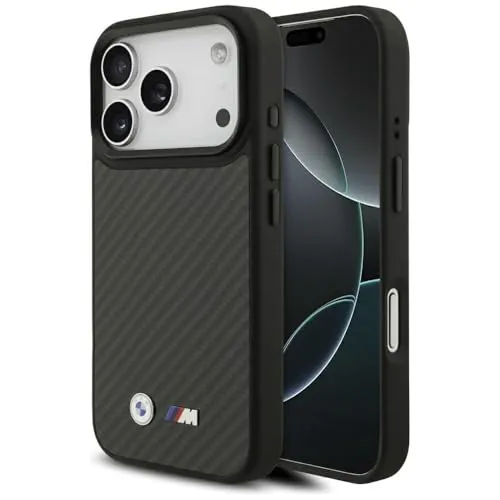 CG MOBILE BMW M Kevlar Matt kompatibel mit MagSafe Hülle für iPhone 17 Pro (Schwarz)