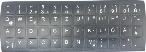 1,4 cm x 1,4 cm DEUTSCHE Tastaturaufkleber MATT 48 Tasten Selbstkleben kompatibel für Medion Akoya