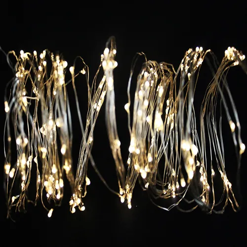 200er LED Schweif-Kette Batteriebetrieben silbernes Kabel mit 10 Stränge Draht