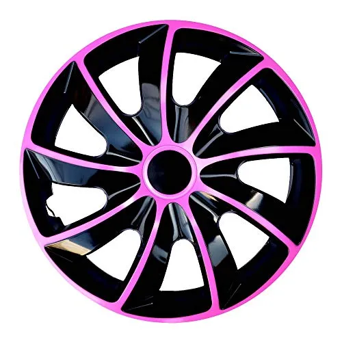 Radzierblende Quad schwarz/pink 16 Zoll 4er Set - Radkappen Set in stylischem Bicolor-Design, schlagfest und bruchsicher, einfache Montage ohne Werkzeuge — perfekt für dein Quad!