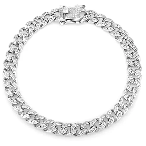 Tony Fein Silberarmband Panzerarmband mit Zirkonia in silber von Tony Fein