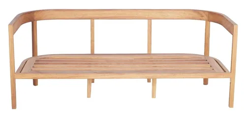 Designbank Holzbank mit Rückenlehne für den Garten - Stilvolle Gartenbank aus Holz, ideal für entspannte Momente im Freien. Mit Armlehnen und moderner Optik, bietet sie Komfort und Eleganz. Maße: 190 x 75 x 70 cm.