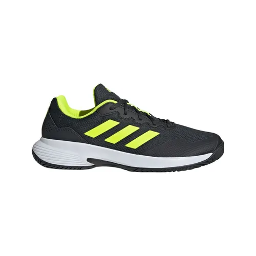 adidas Herren Gamecourt 2.0 Tennis Shoes - Komfortable Tennisschuhe in Carbon/Lucid Lemon/FTWR White - Tennisschuhe mit regulärer Passform, offenporigem Mesh-Obermaterial und gepolstertem Schaft für optimalen Tragekomfort auf dem Platz.