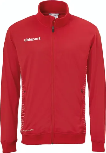 Uhlsport SCORE TRACK JACKET XL rot/weiß - Sportjacke mit atmungsaktiver, schweißableitender Technologie und elastischen Rippen für optimalen Tragekomfort. Ideal für sportliche Aktivitäten und Präsentationen.