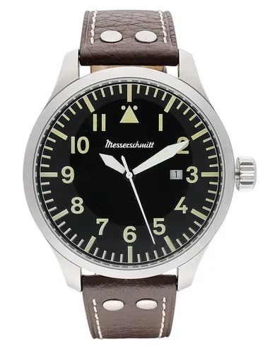 Messerschmitt Quarzuhr XL Beobachter Braun/Schwarz
